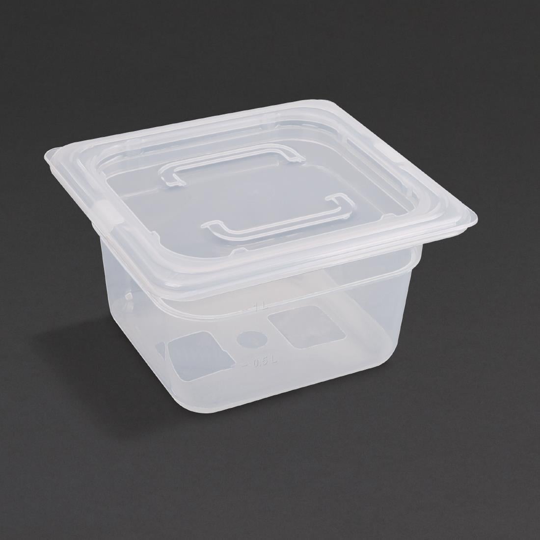 Vogue polypropyleen GN 1/6 bak met deksel 10cm (4 stuks) - Afbeelding 2