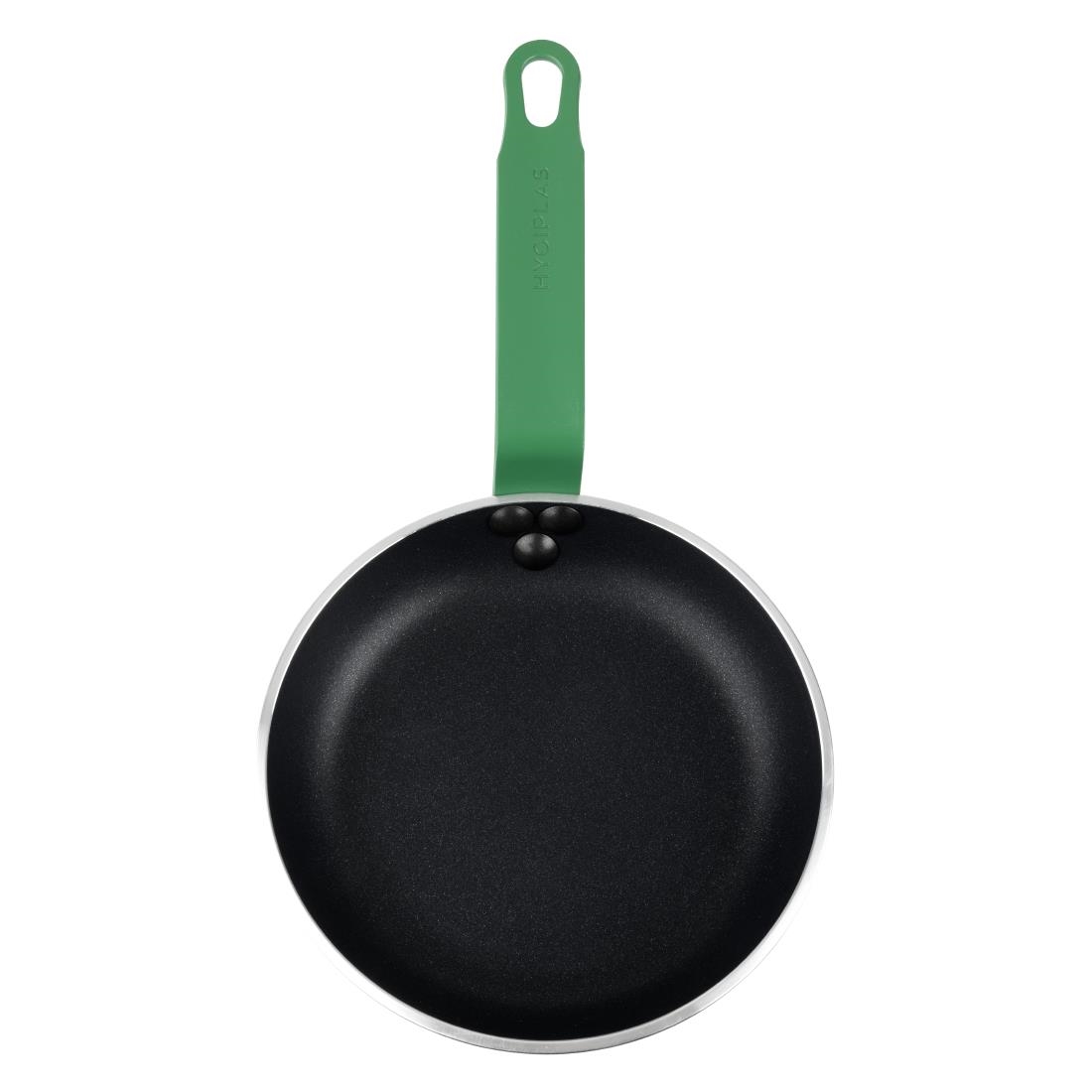 Hygiplas Teflon Platinum Plus anti-aanbak koekenpan 200mm groen handvat - Afbeelding 4