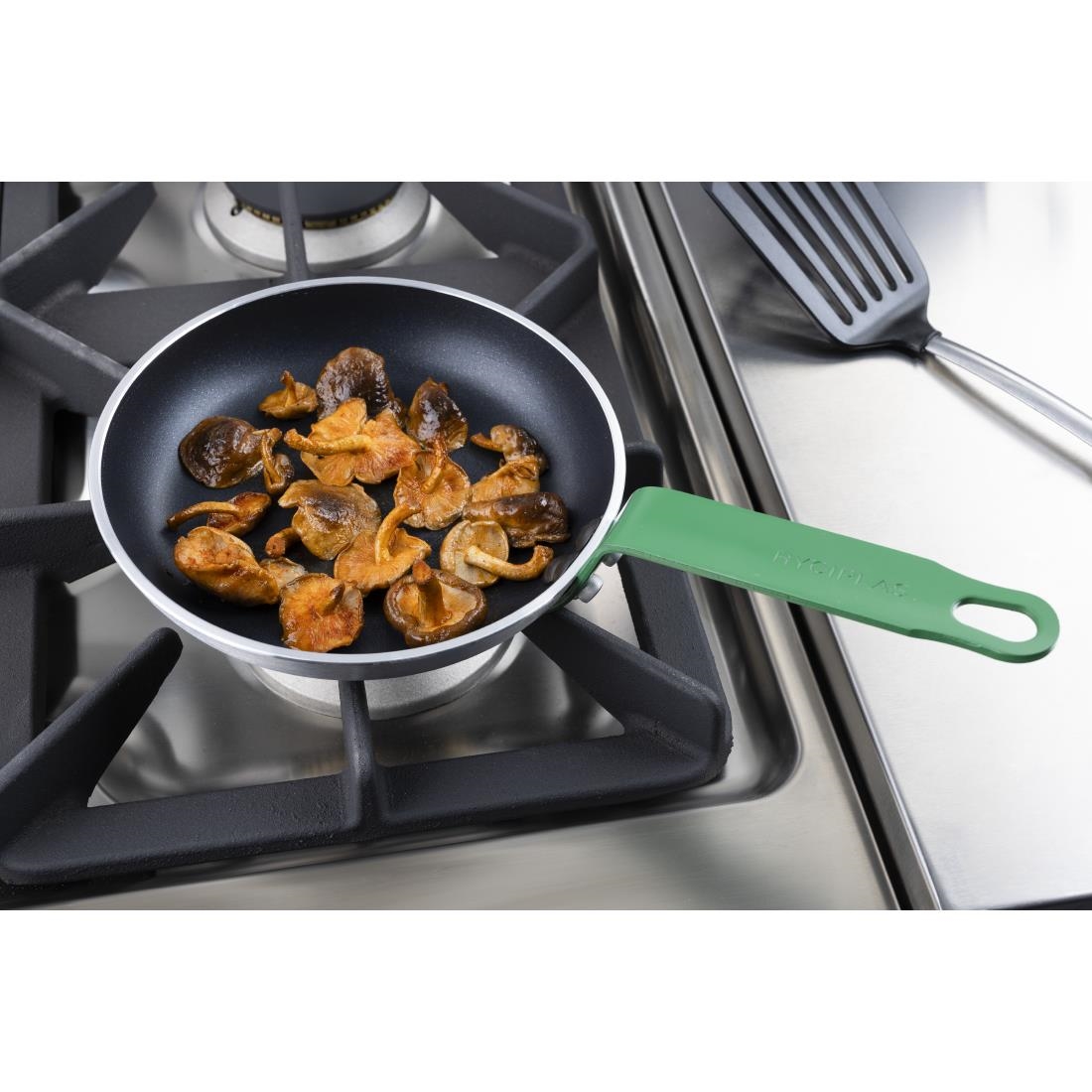 Hygiplas Teflon Platinum Plus anti-aanbak koekenpan 200mm groen handvat - Afbeelding 8