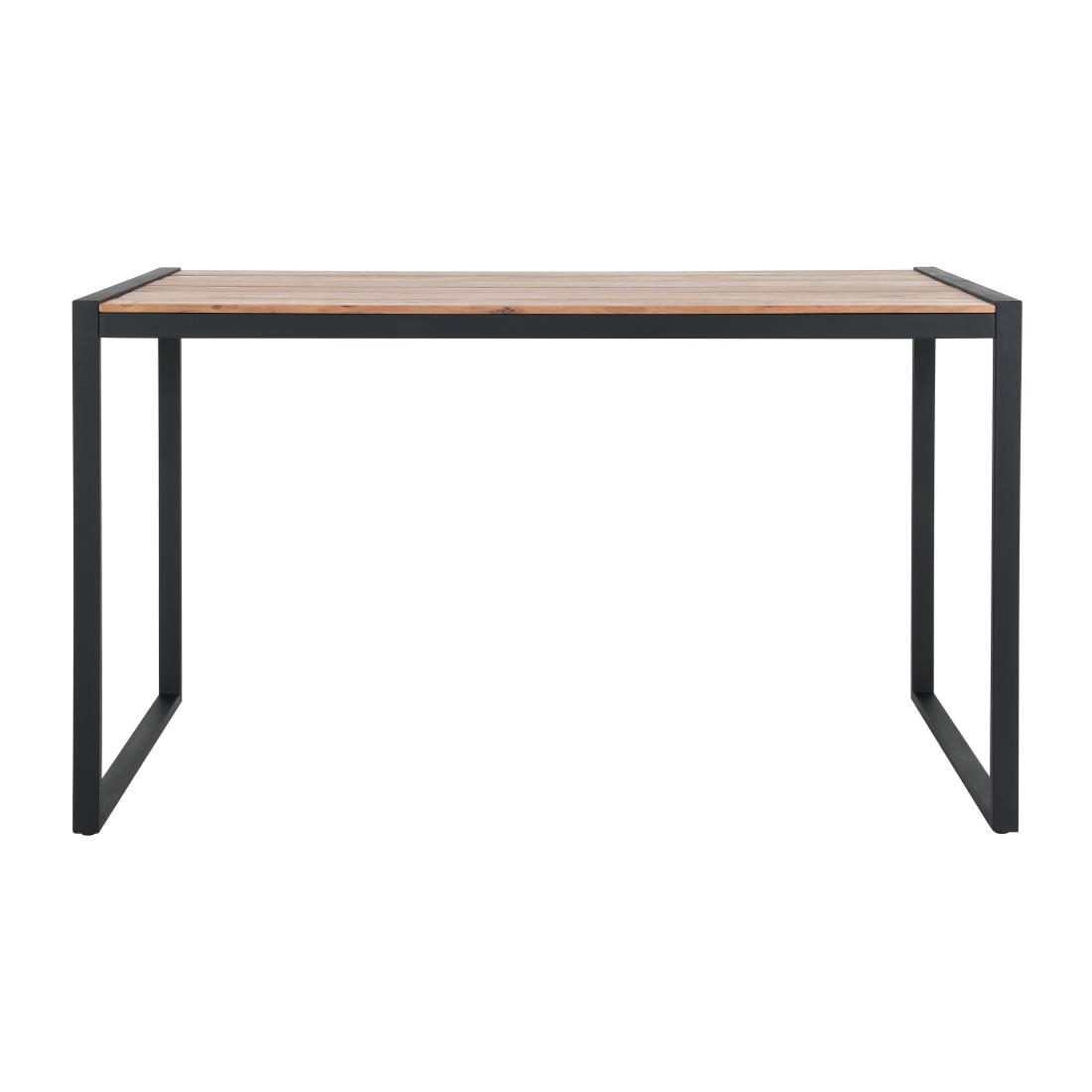 Bolero Industriële Bartafel Van Staal En Acacia, 1800x900mm - Afbeelding 2