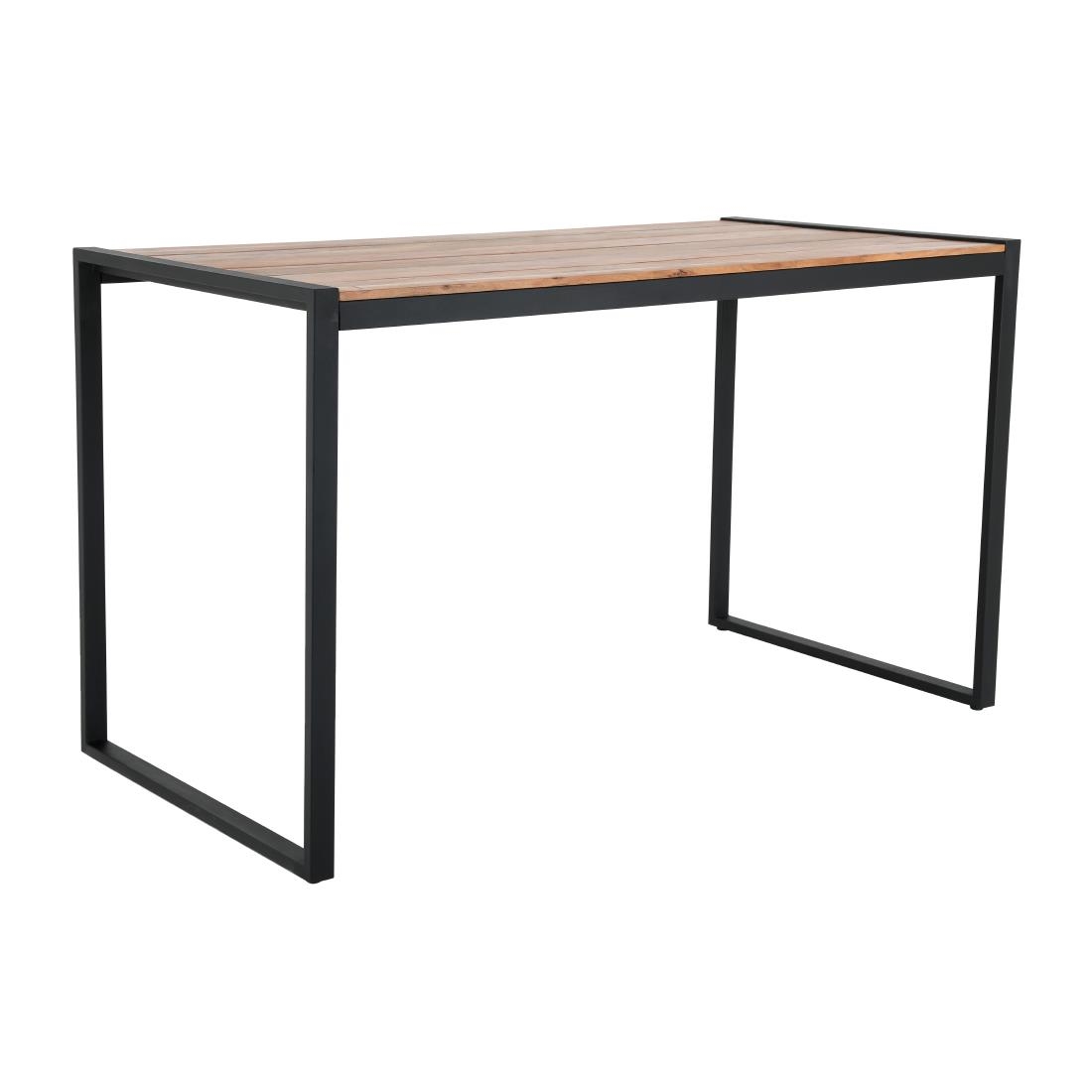 Bolero Industriële Bartafel Van Staal En Acacia, 1800x900mm - Afbeelding 3