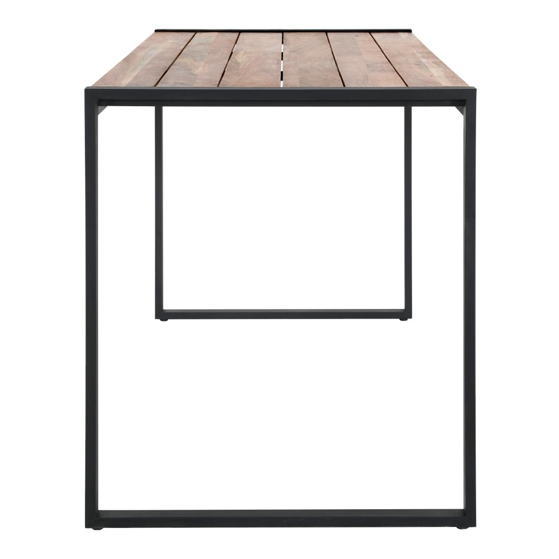 Bolero Industriële Bartafel Van Staal En Acacia, 1800x900mm - Afbeelding 4