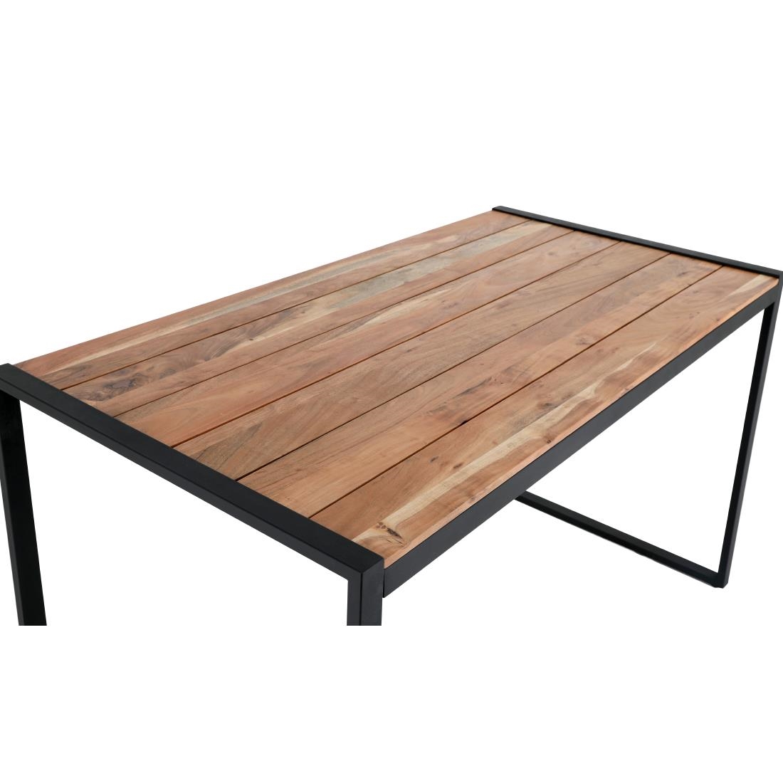 Bolero Industriële Bartafel Van Staal En Acacia, 1800x900mm - Afbeelding 5