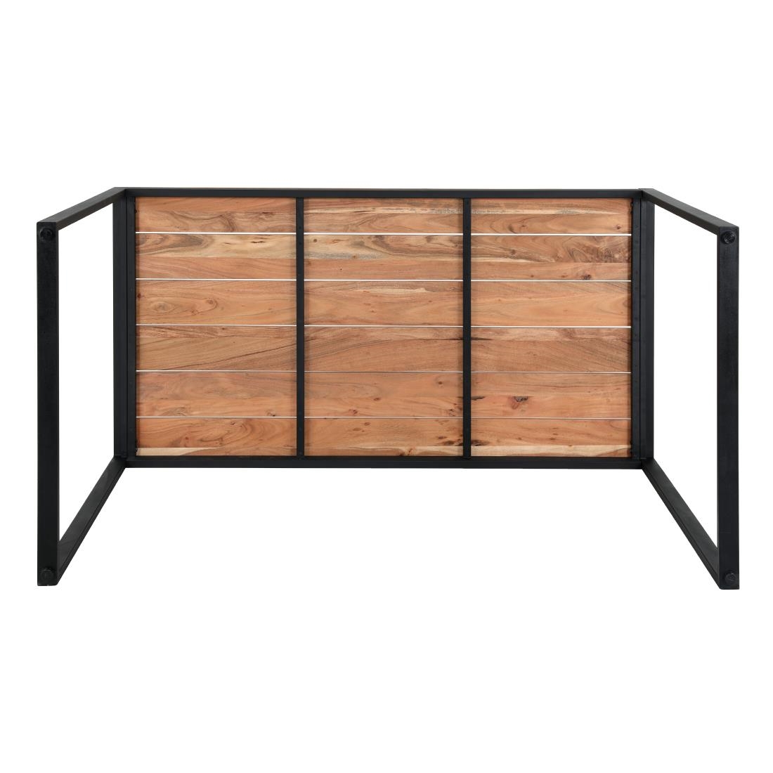 Bolero Industriële Bartafel Van Staal En Acacia, 1800x900mm - Afbeelding 6