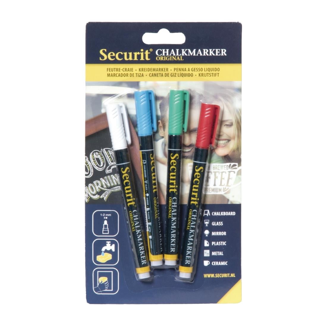 Securit wisbare krijtstiften 2mm assorti (4 stuks) - Afbeelding 2