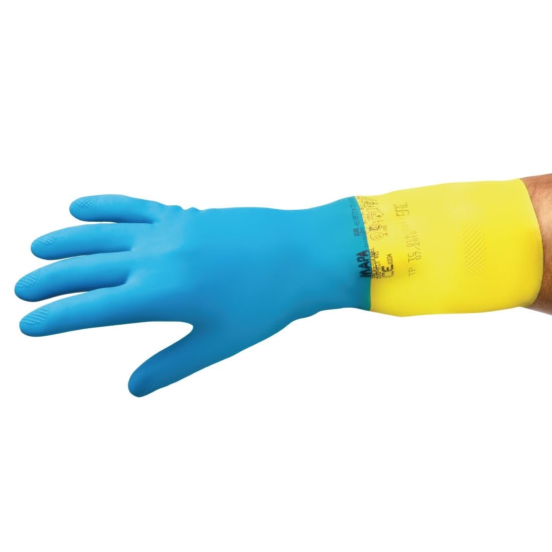 MAPA Alto 405 waterdichte heavy-duty werkhandschoenen blauw en geel - M - Afbeelding 8