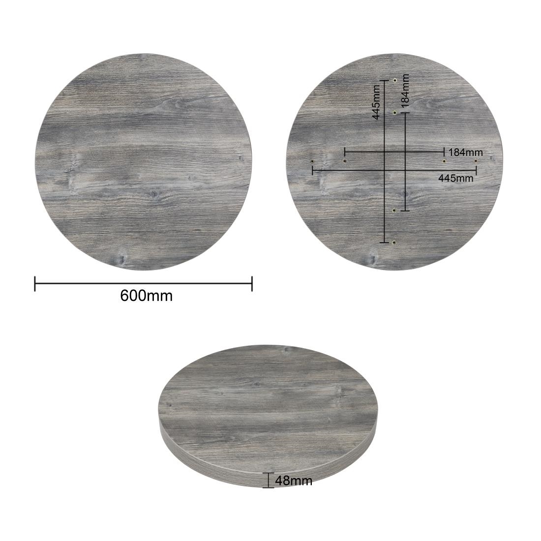 Bolero rond melamine tafelblad essenhout effect voorgeboord 60cm - Afbeelding 7