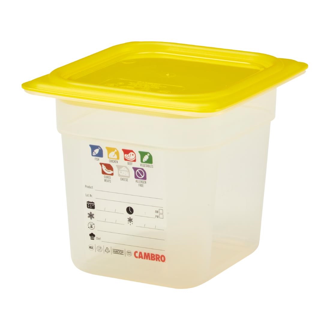 Cambro Safetrak IML polypropyleen voedselopslagbak 1/6 GN 150 mm - Afbeelding 4