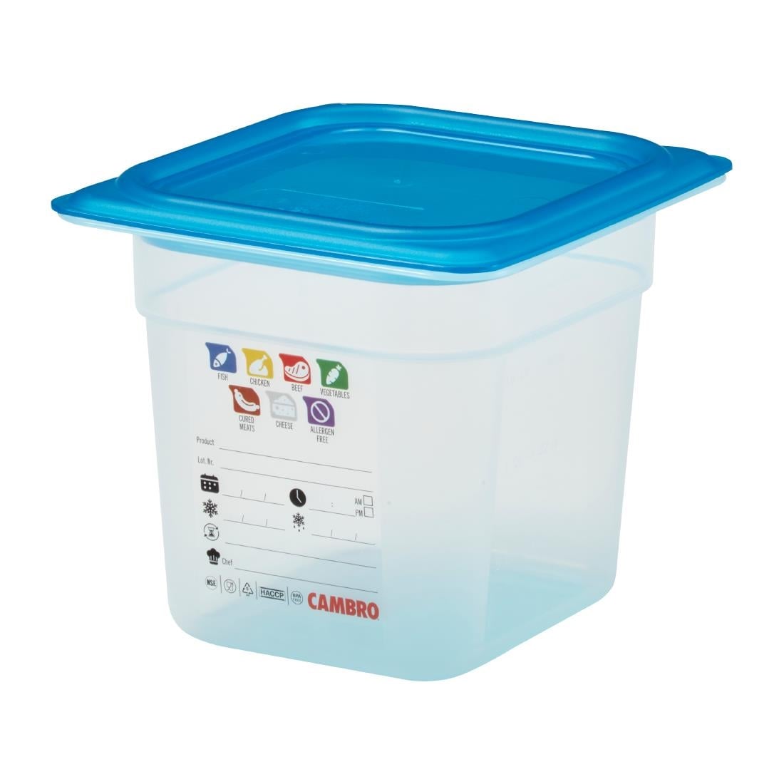 Cambro Safetrak IML polypropyleen voedselopslagbak 1/6 GN 150 mm - Afbeelding 8