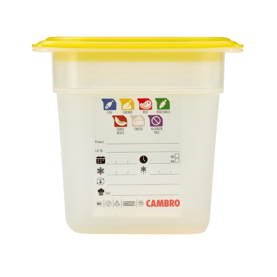Cambro Safetrak IML polypropyleen voedselopslagbak 1/6 GN 150 mm - Afbeelding 9