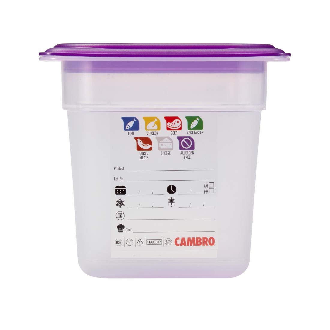 Cambro Safetrak IML polypropyleen voedselopslagbak 1/6 GN 150 mm - Afbeelding 10