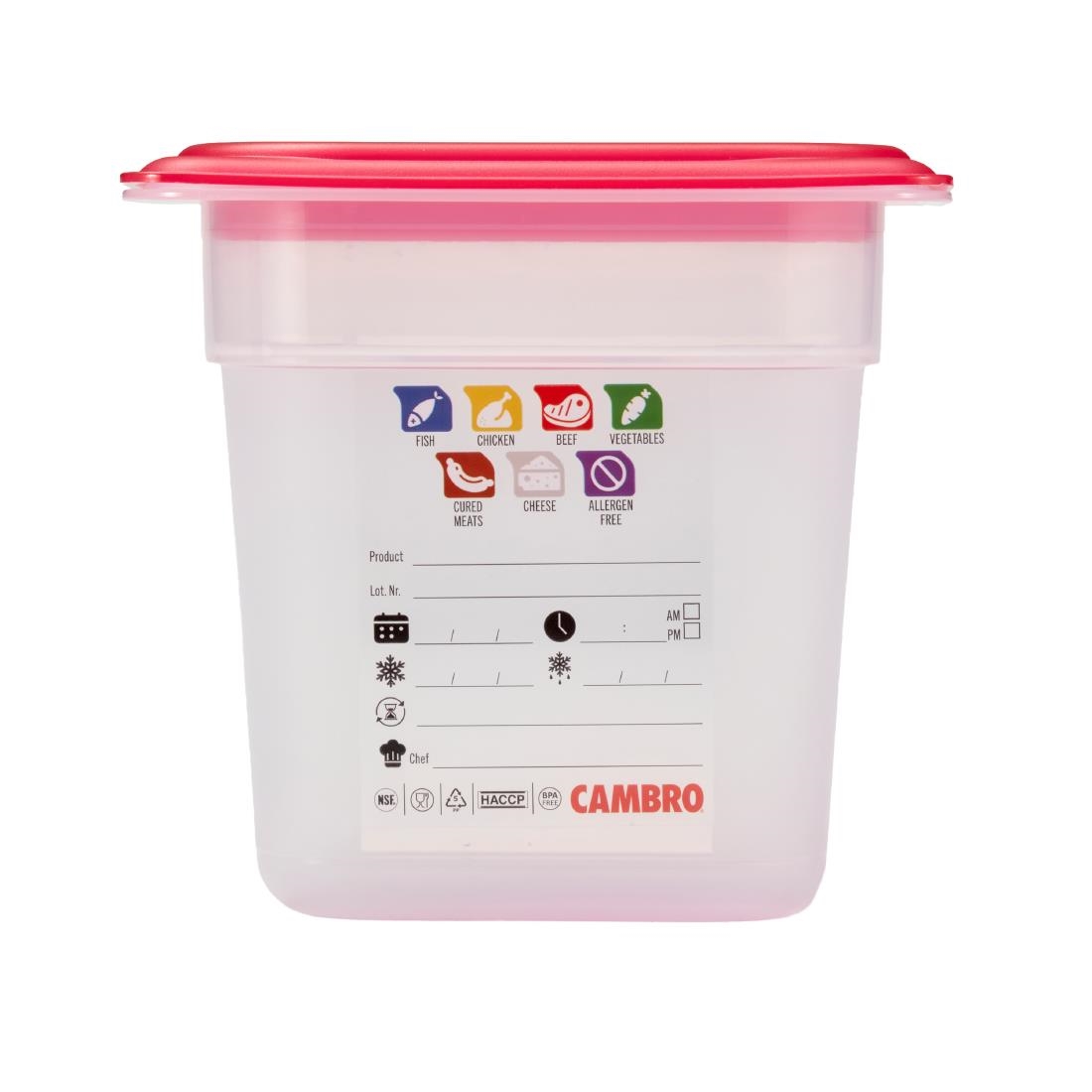Cambro Safetrak IML polypropyleen voedselopslagbak 1/6 GN 150 mm - Afbeelding 11