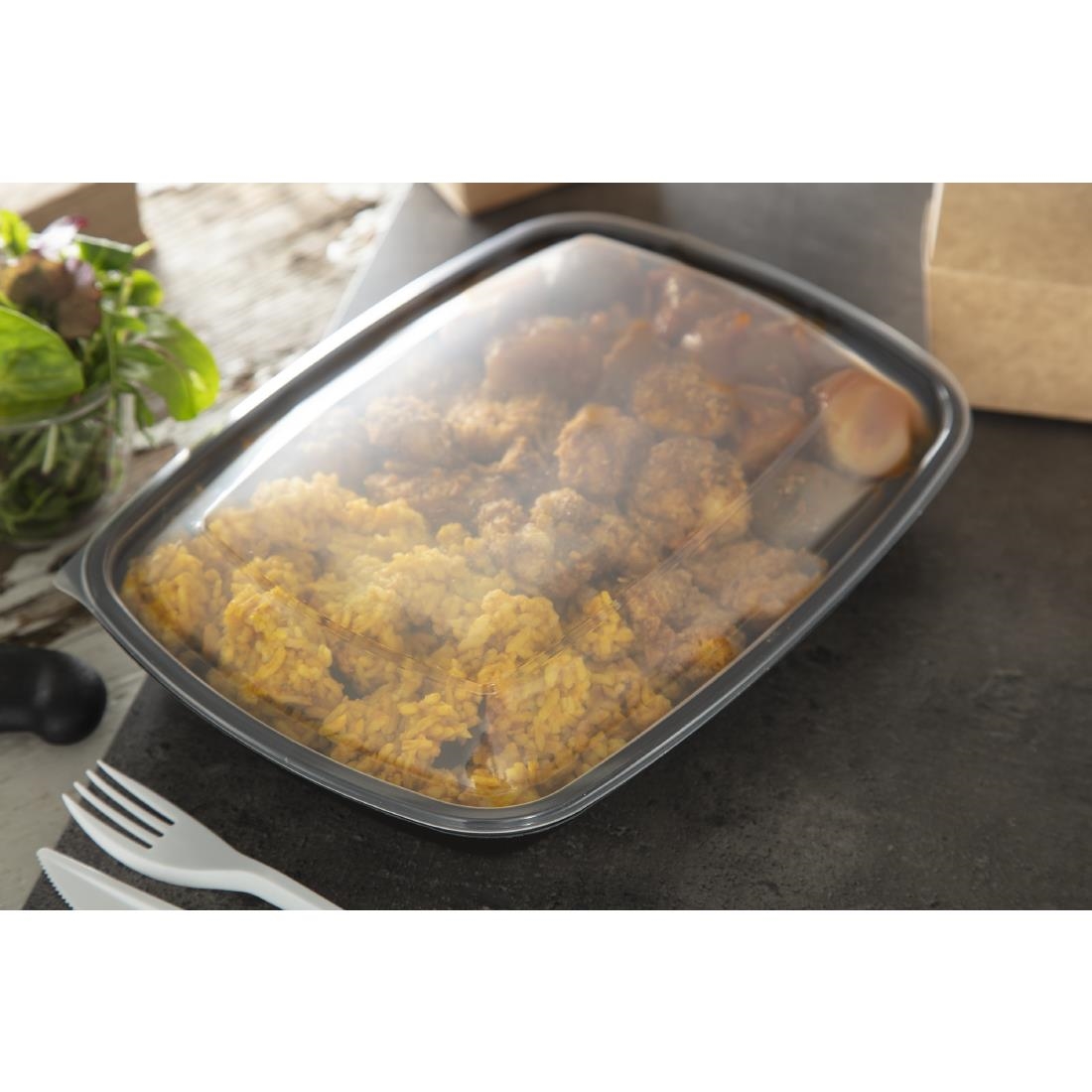 Fastpac deksels voor grote rechthoekige voedseldozen 1350ml (150 stuks) - Afbeelding 7