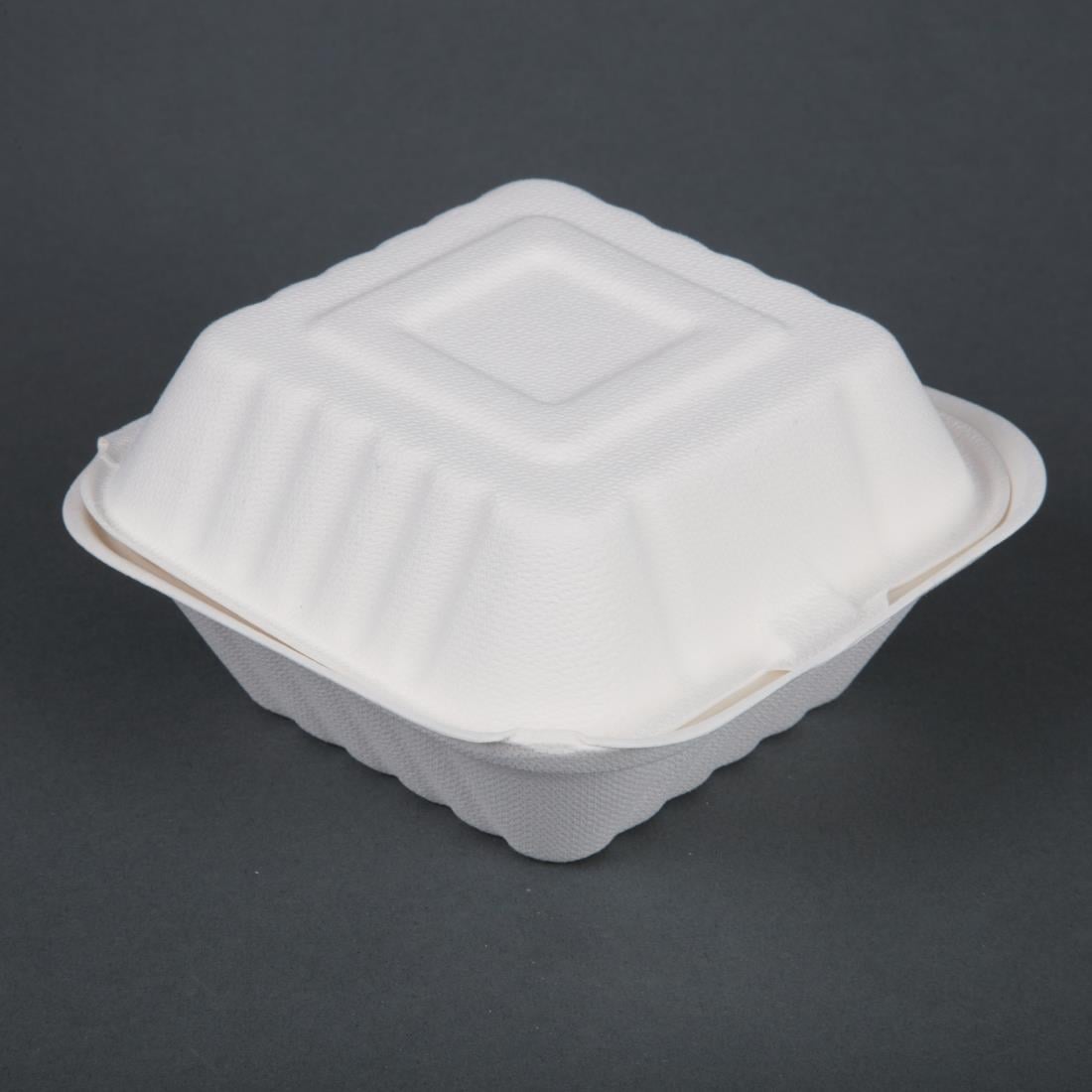 Fiesta Compostable bagasse hamburgerbakjes 152mm (500 stuks) - Afbeelding 2
