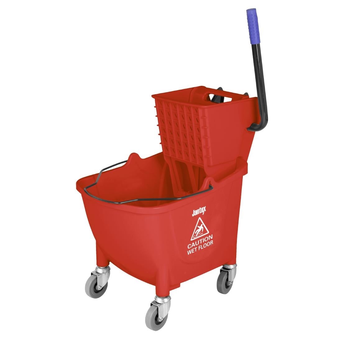 Jantex 30L dweilemmer met voetpedaalontgrendeling - rood - Afbeelding 2