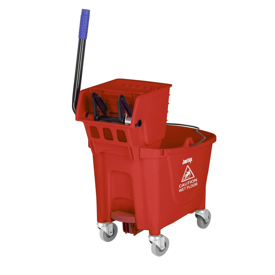 Jantex 30L dweilemmer met voetpedaalontgrendeling - rood - Afbeelding 3