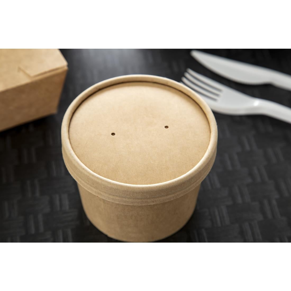 Colpac deksels voor magnetronbestendige kraft soepkommen recyclebaar 225ml en 350ml (500 stuks) - Afbeelding 8
