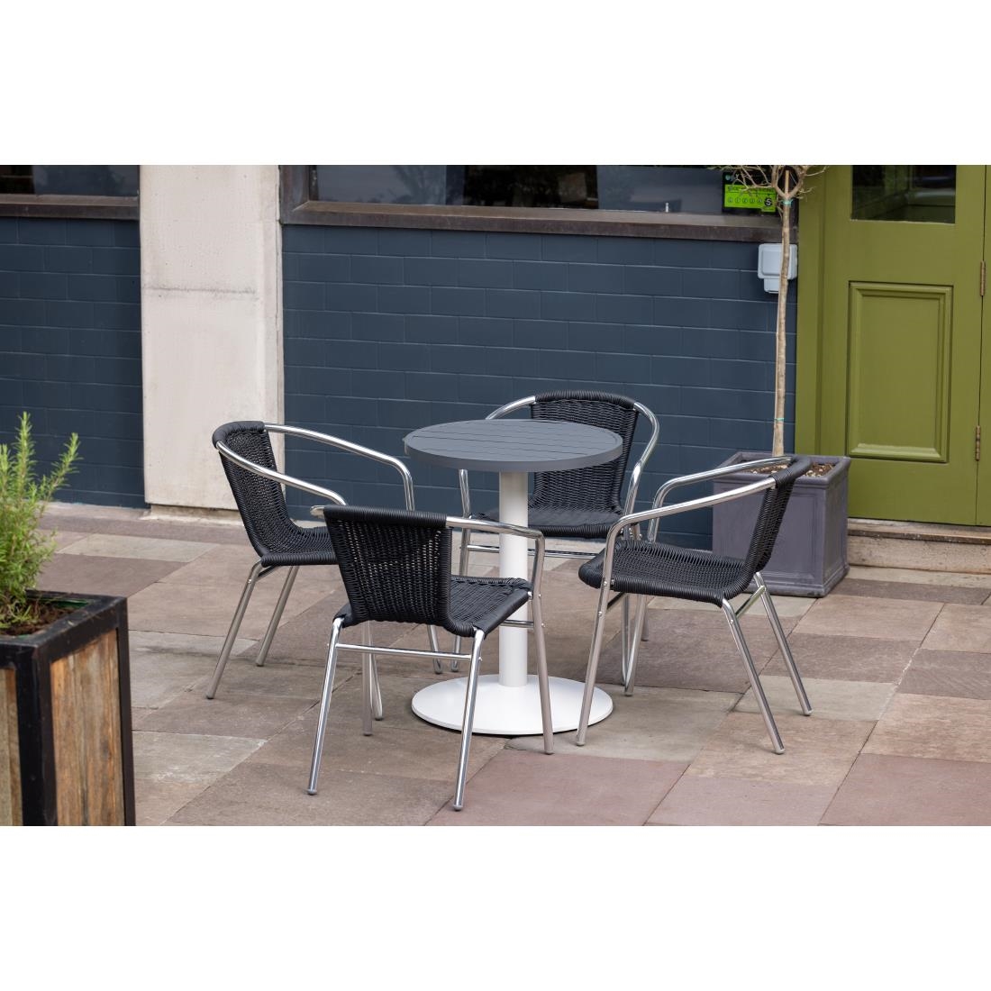 Bolero Aluminium Rond Tafelblad Donkergrijs 580mm - Afbeelding 7