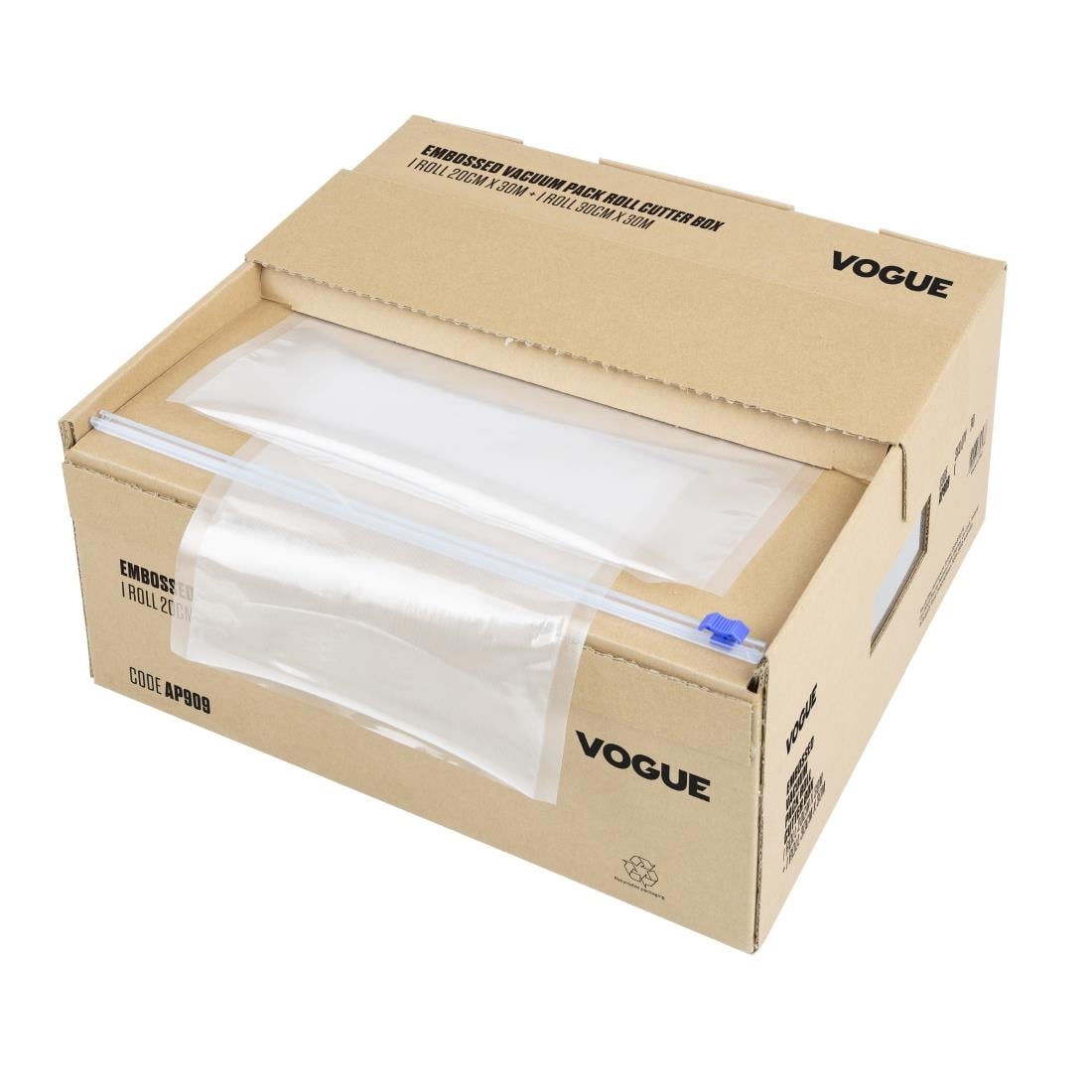 Vogue Vacuümverpakkingsrol Met Snijdoos (Reliëf) 200 mm En 300 mm Dubbelverpakking - Afbeelding 4