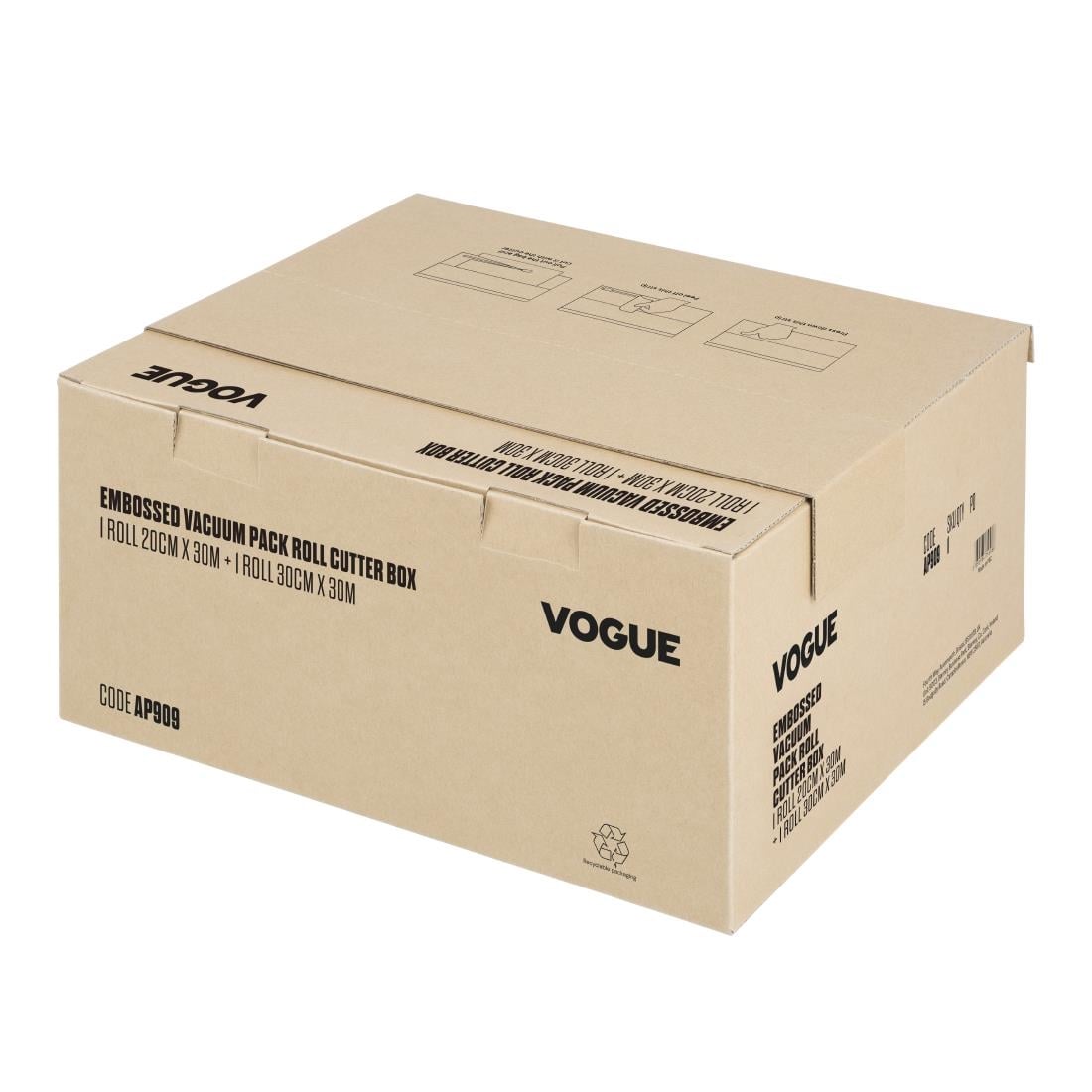 Vogue Vacuümverpakkingsrol Met Snijdoos (Reliëf) 200 mm En 300 mm Dubbelverpakking - Afbeelding 6