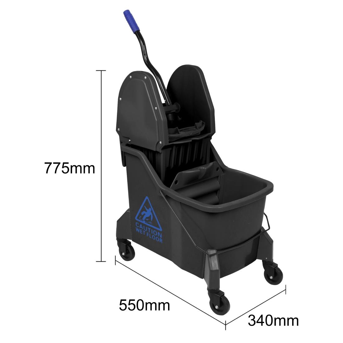 Jantex Dweilemmer met twee compartimenten en wringer Blauw 30L - Afbeelding 7
