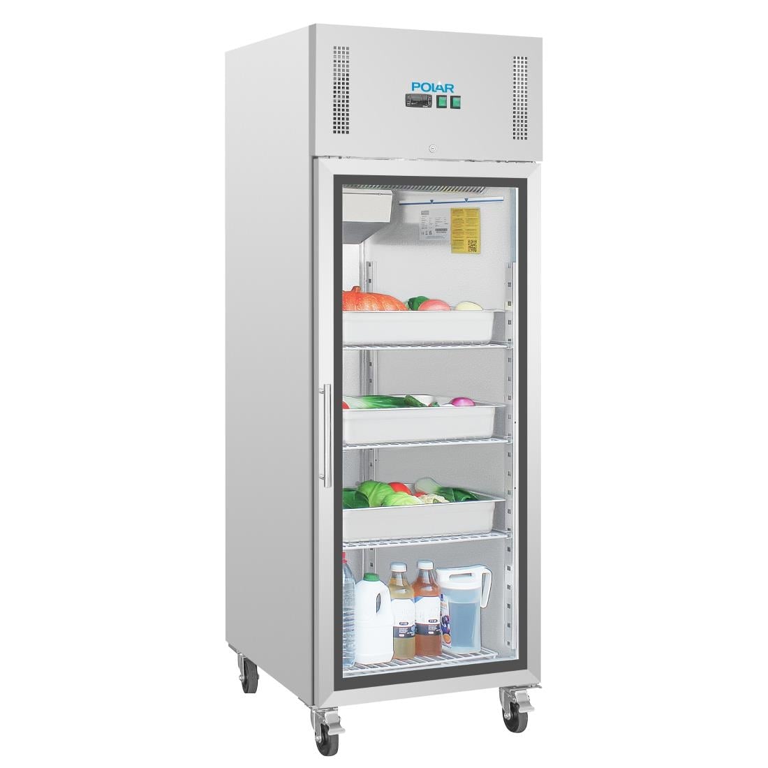 Polar G-serie Gastro 1-deurs koeling met glazen deur 600L - Afbeelding 6