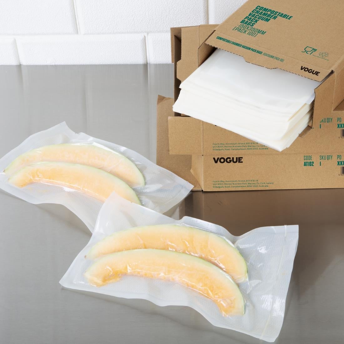 Vogue composteerbare gegauffreerde vacuümzakken 250x350mm (50 stuks) - Afbeelding 4
