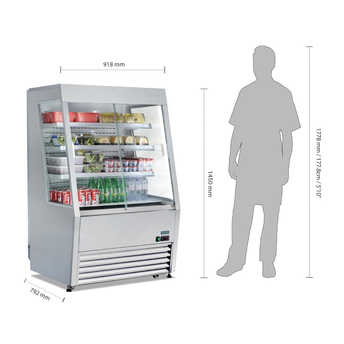 Polar G-serie energiezuinige multideck koelkast 918mm - Afbeelding 3