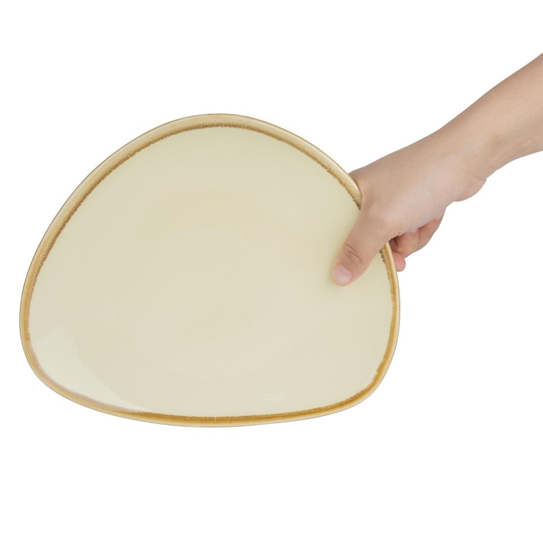 Olympia Kiln Driehoekige Borden Zandsteen 23cm (6 Stuks) - Afbeelding 5
