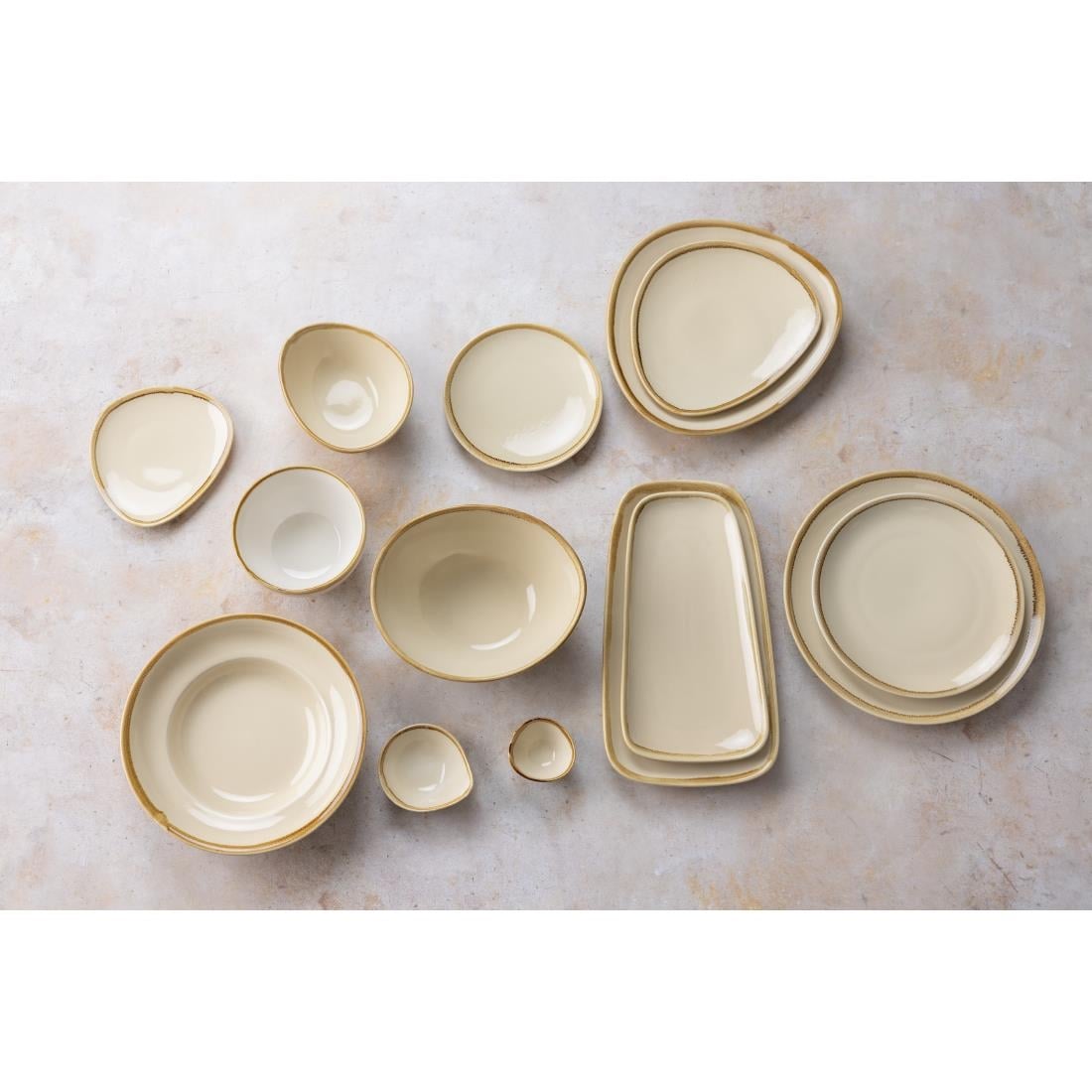 Olympia Kiln Driehoekige Borden Zandsteen 23cm (6 Stuks) - Afbeelding 7