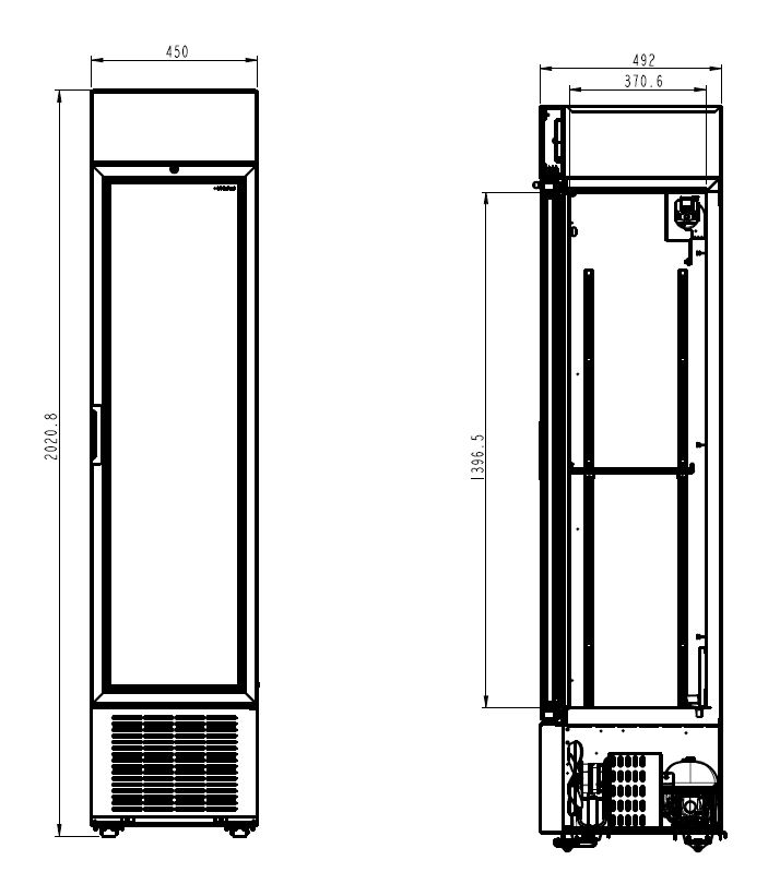 KOELKAST GLASDEUR 232L ZW CAN - Afbeelding 3