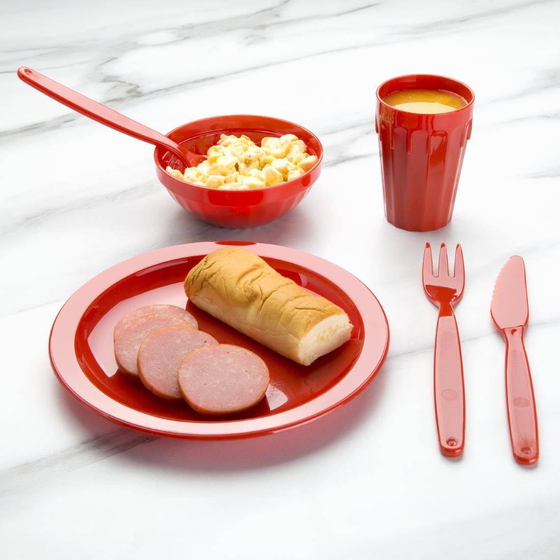 Olympia Kristallon polypropyleen borden 23cm rood (12 stuks) - Afbeelding 8