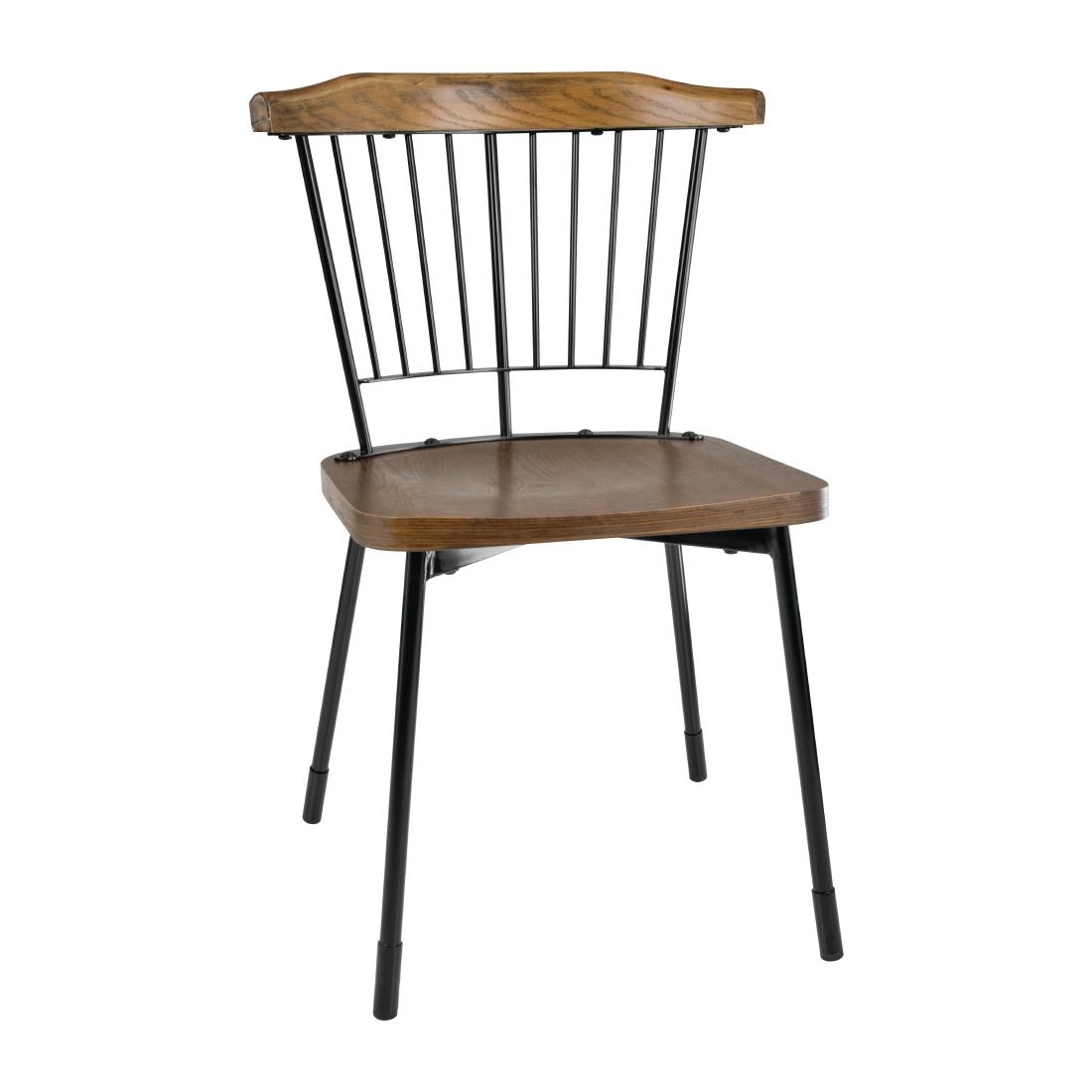 Bolero Scandi Bijzetstoelen Zwart (2 stuks) - Afbeelding 2