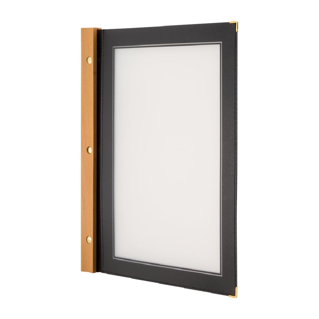 Securit menumap hout A4 zwart - Afbeelding 2