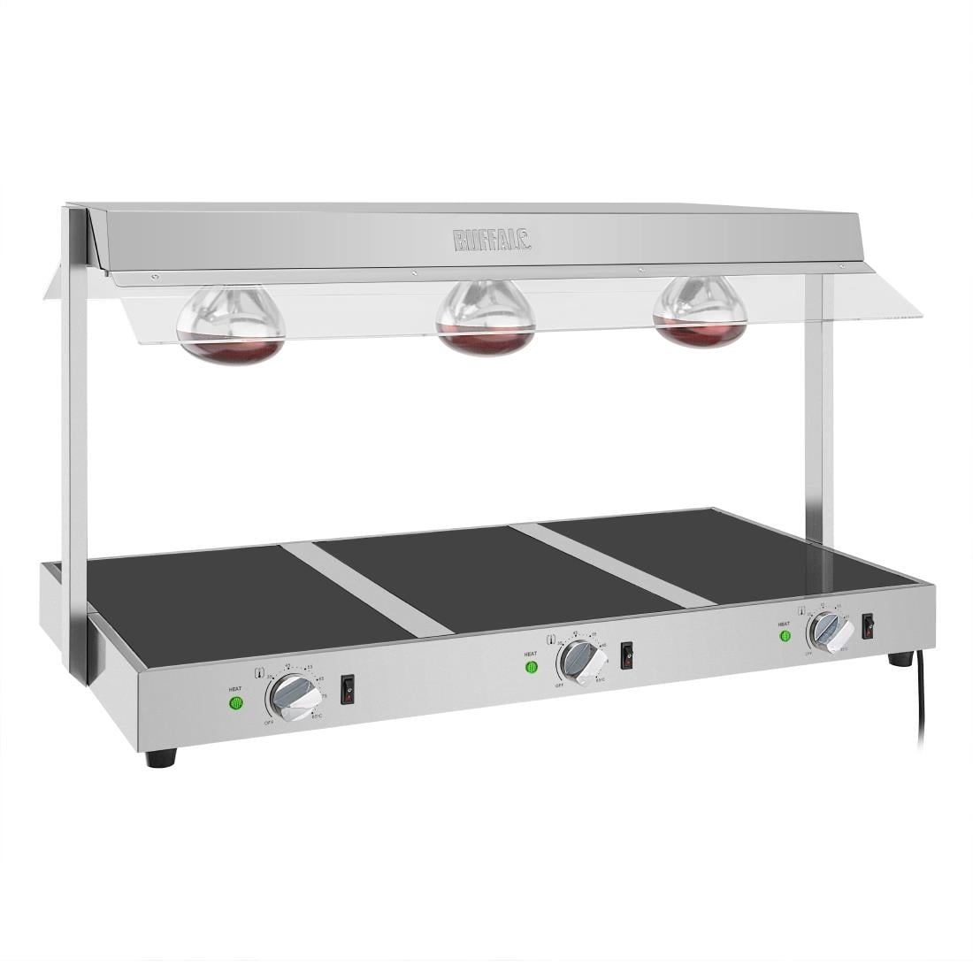 Buffalo warmhoudplaat met warmtelamp 3x GN 1/1 - Afbeelding 2