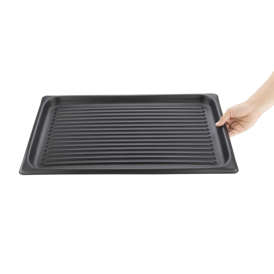 Vogue Geribbelde bakplaat met anti-aanbaklaag 530x325mm - Afbeelding 3