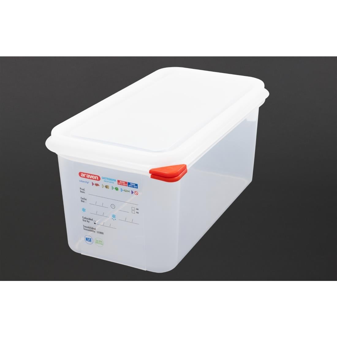 Araven polypropeen 1/3 gastronorm voedselbak 6L (4 stuks) - Afbeelding 2