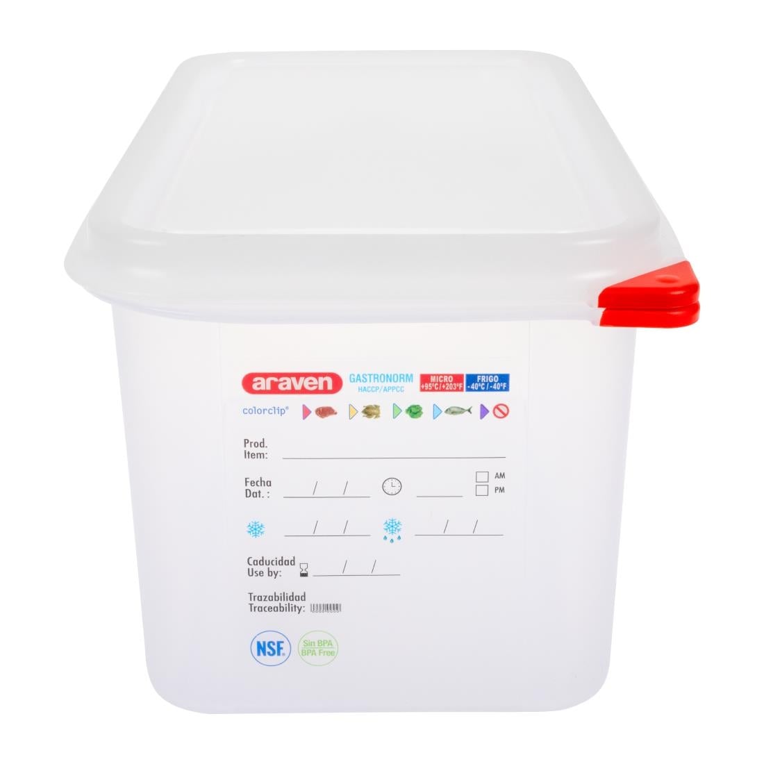 Araven polypropeen 1/3 gastronorm voedselbak 6L (4 stuks) - Afbeelding 5