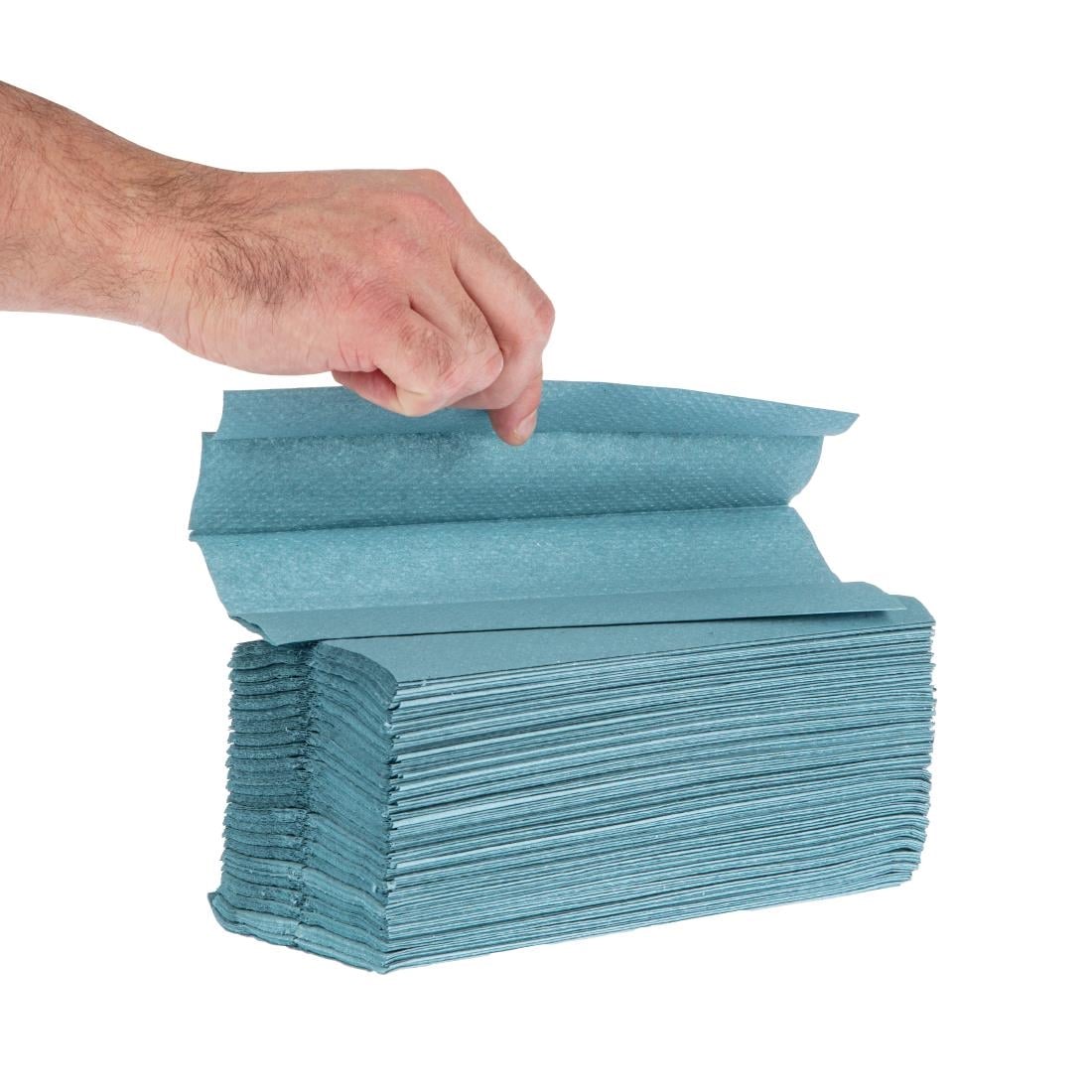 Jantex C-gevouwen handdoeken 1-laags blauw (2850 vellen) (12 stuks) - Afbeelding 3