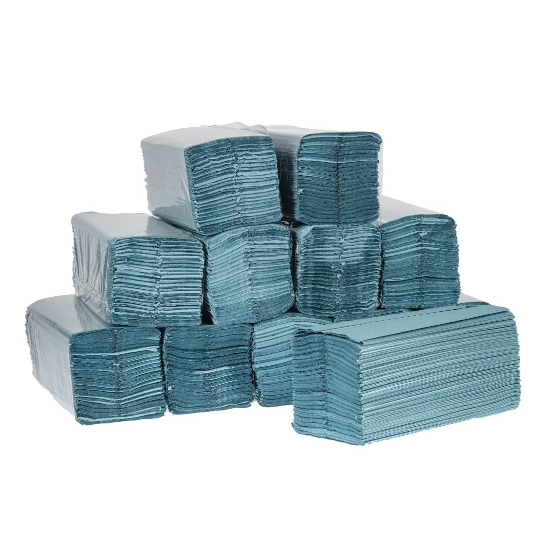Jantex C-gevouwen handdoeken 1-laags blauw (2850 vellen) (12 stuks) - Afbeelding 4