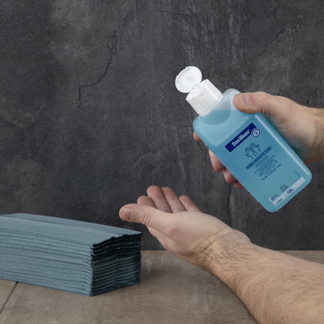 Jantex C-gevouwen handdoeken 1-laags blauw (2850 vellen) (12 stuks) - Afbeelding 5