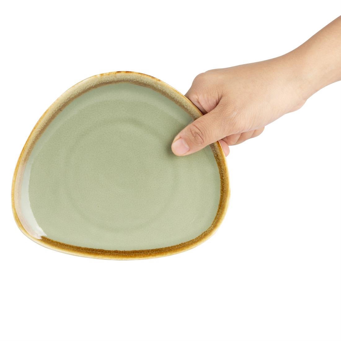 Olympia Kiln Driehoekige Borden Mosgroen 16,5cm (6 Stuks) - Afbeelding 4