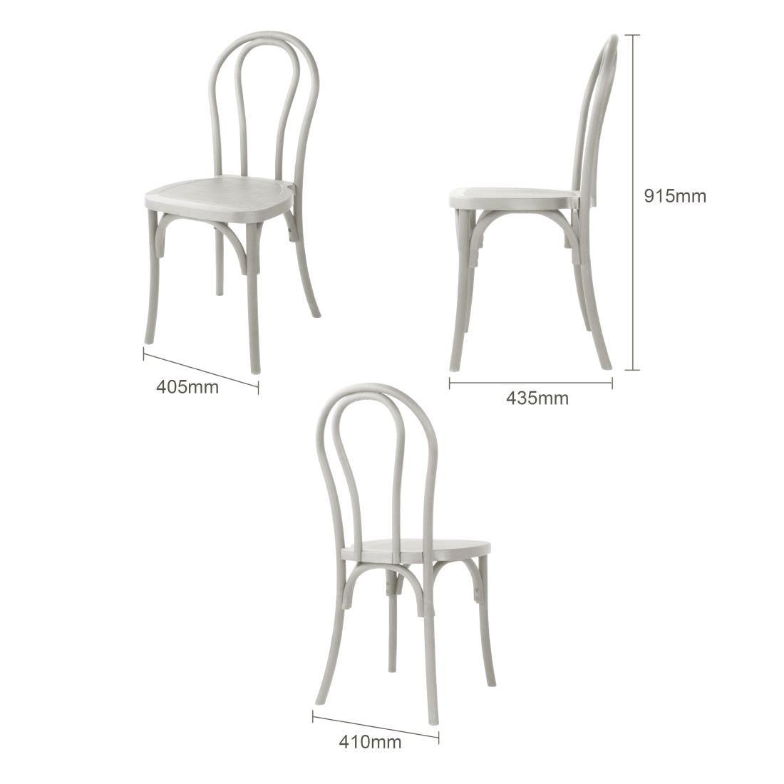 Bolero Soho bentwood stijl harsstoelen limewash (4 stuks) - Afbeelding 6