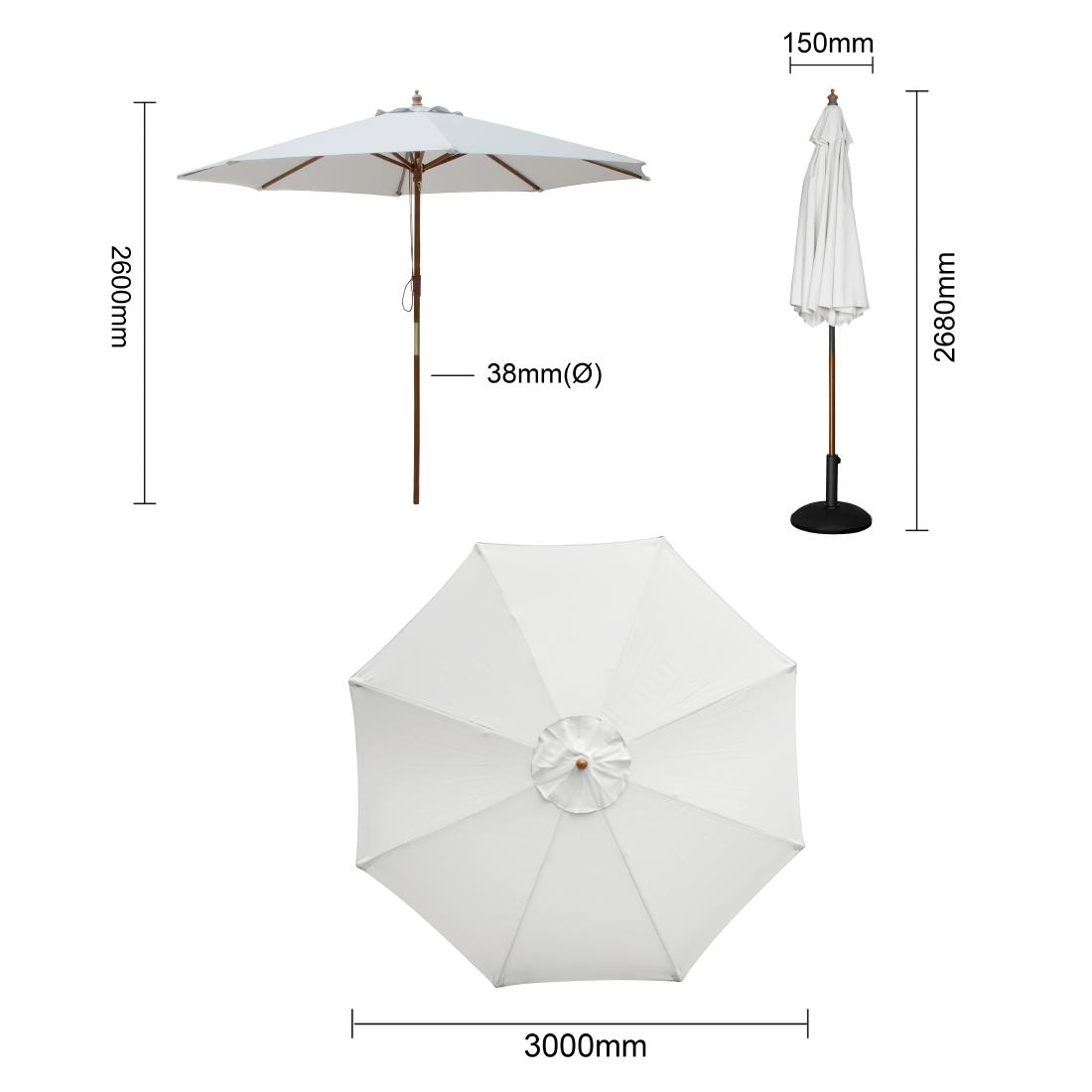Bolero ronde parasol grijs 300cm - Afbeelding 7
