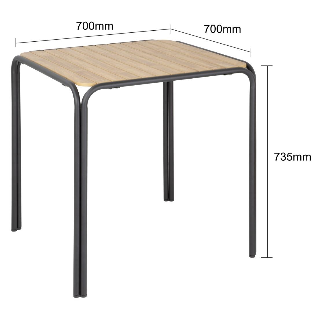 Bolero Santorini Vierkante Polywood Tafel 700mm - Afbeelding 6