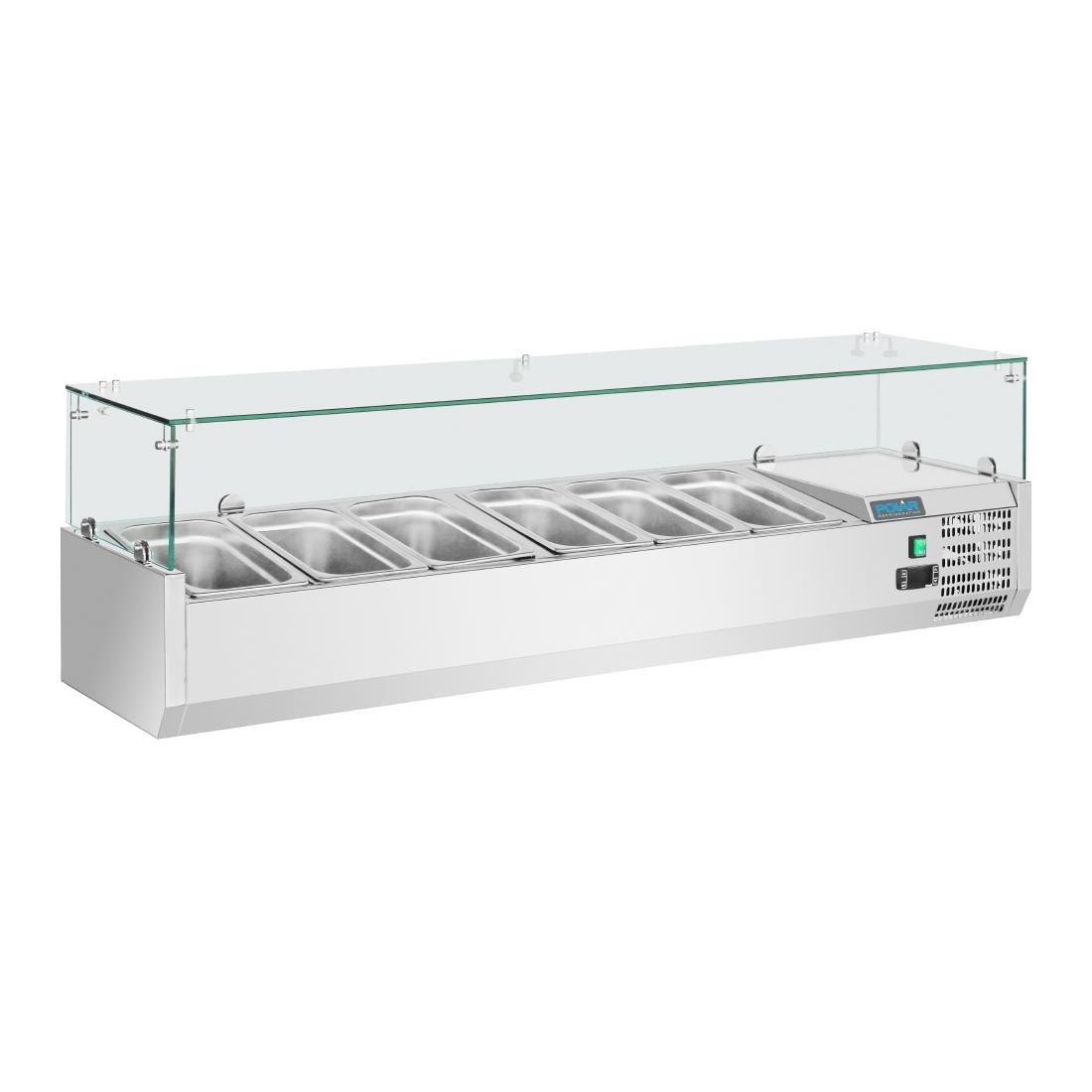 Polar G-serie opzetkoelvitrine 5x GN 1/3 en 1x GN 1/2 - Afbeelding 3