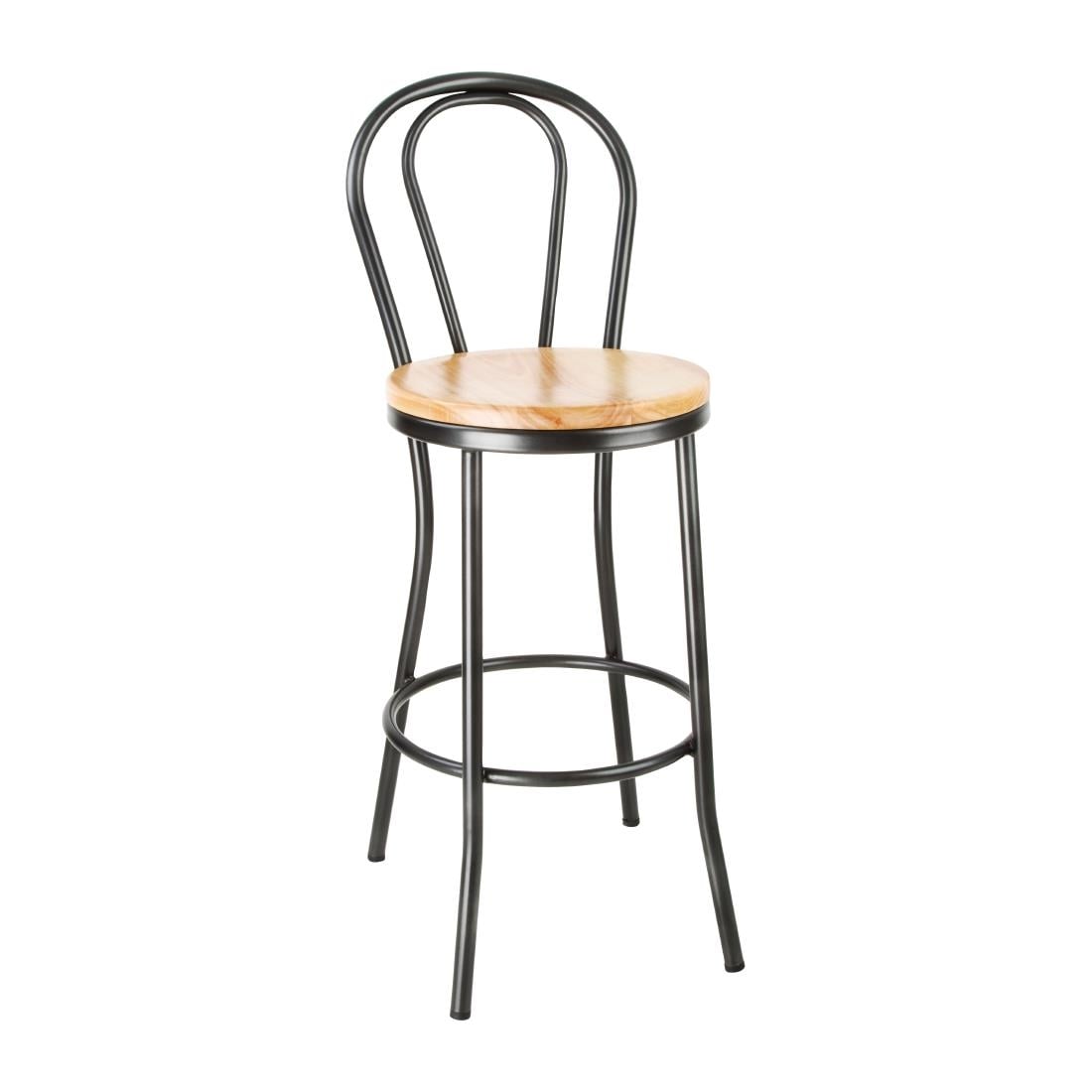 Bolero Clarisse hoge kruk metallic grijs, 1 stuks - Afbeelding 2