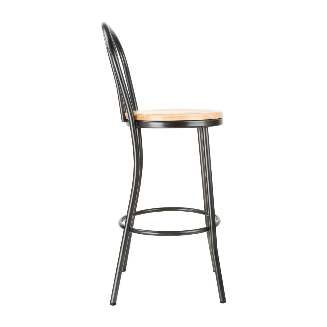 Bolero Clarisse hoge kruk metallic grijs, 1 stuks - Afbeelding 3