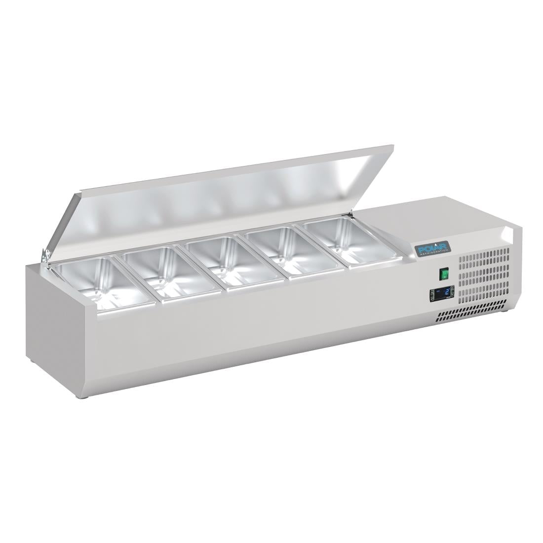 Polar G-serie aanrechtvoorbereidingskoelkast met deksel 5x 1/4gn - Afbeelding 3