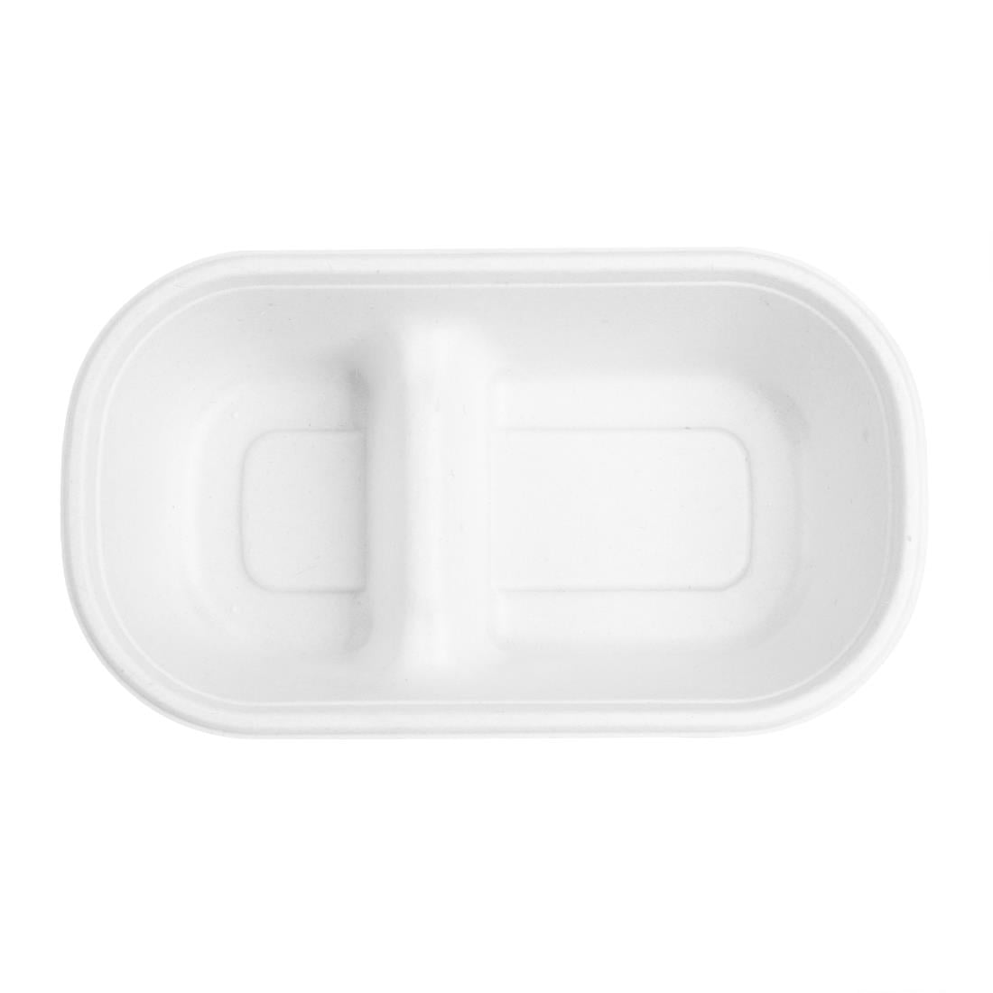 Fiesta Composteerbare Bagasse Ovale 2-Vak Container 900ml (100 stuks) - Afbeelding 4